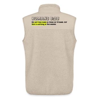 Christian Faith Quote - Unisex Sherpa Gilet by Stanley/Stella - beige - Back - AI Model Male 178 light (178cm)
