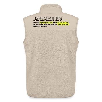 Inspirierendes biblisches Zitat - Unisex Sherpaweste von Stanley/Stella - Beige - Hinten - AI Model Male 178 light (178cm)