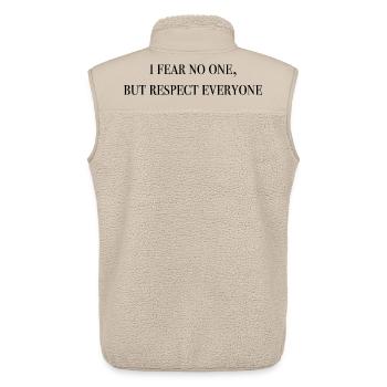 Je ne crains personne, mais je respecte tout le monde - noir - Veste sans manches sherpa unisexe Stanley/Stella - beige - Dos - AI Model Male 178 light (178cm)