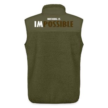 NO THING IS IMPOSSIBLE - Unisex Sherpa Gilet by Stanley/Stella - khaki - Back - AI Model Male 178 light (178cm)