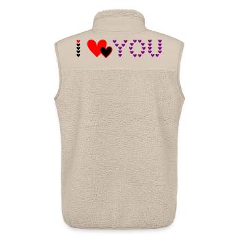 Herz-Design Purple Love Hearts - Unisex Sherpaweste von Stanley/Stella - Beige - Hinten - AI Model Male 178 light (178cm)