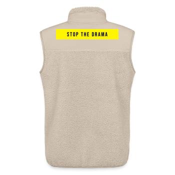 Arrêtez le drame en disant - Veste sans manches sherpa unisexe Stanley/Stella - beige - Dos - AI Model Male 178 light (178cm)