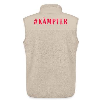 Kämpfer - Glücksbringer - Du schaffst das! - Unisex Sherpaweste von Stanley/Stella - Beige - Hinten - AI Model Male 178 light (178cm)
