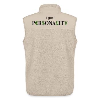 J’ai Personnalité - Design avec des devises - Veste sans manches sherpa unisexe Stanley/Stella - beige - Dos - AI Model Male 178 light (178cm)