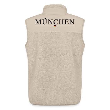 T-Shirt Munich – Joie de vivre bavaroise - Veste sans manches sherpa unisexe Stanley/Stella - beige - Dos - AI Model Male 178 light (178cm)
