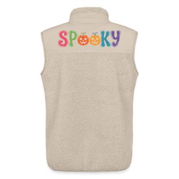 Spooky Pumpkin Parade - Unisex Sherpaweste von Stanley/Stella - Beige - Hinten - AI Model Male 178 light (178cm)