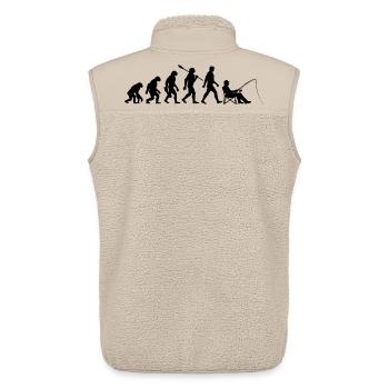 Evolution - angeln, Angler Geschenk - Unisex Sherpaweste von Stanley/Stella - Beige - Hinten - AI Model Male 178 light (178cm)