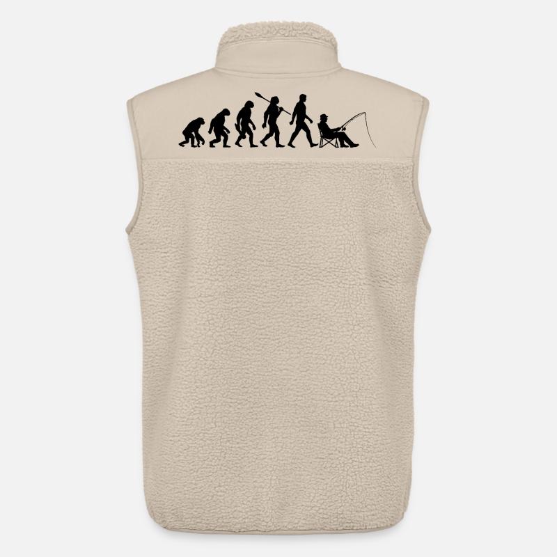 Evolution - Pêche, Cadeau de pêcheur - Veste sans manches sherpa unisexe Stanley/Stella - beige