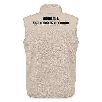 Error 404 Missing Social Skills - Unisex Sherpa Gilet by Stanley/Stella - beige - Back - AI Model Male 178 light (178cm)
