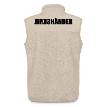 Linkshänder - mit links - Spiegelschrift - Unisex Sherpaweste von Stanley/Stella - Beige - Hinten - AI Model Male 178 light (178cm)