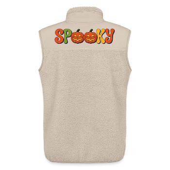 Spooky Pumpkin Lettering - Unisex Sherpa Gilet by Stanley/Stella - beige - Back - AI Model Male 178 light (178cm)