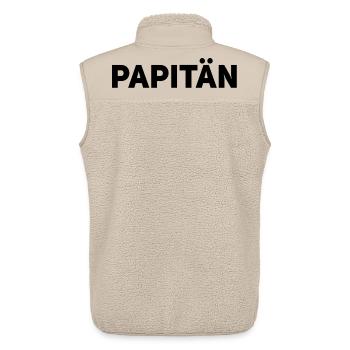 Papitän Funny Pun Capitaine Papa Ancre - Veste sans manches sherpa unisexe Stanley/Stella - beige - Dos - AI Model Male 178 light (178cm)
