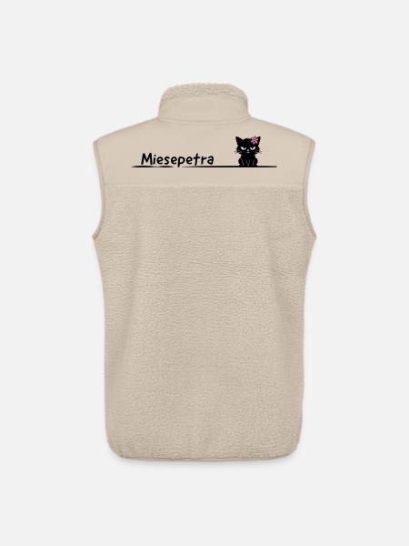 Miesepetra – Funny Cat Pun Petra - Unisex Sherpa Gilet by Stanley/Stella - beige
