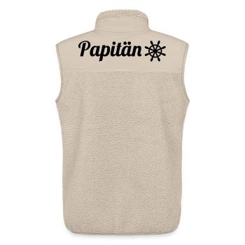 Papitän Vatertag bester Papa Anker - Unisex Sherpaweste von Stanley/Stella - Beige - Hinten - AI Model Male 178 light (178cm)