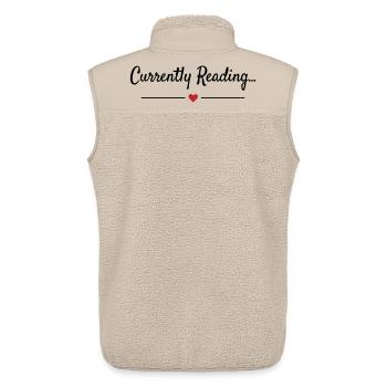 Je lis actuellement Bookworm Saying - Veste sans manches sherpa unisexe Stanley/Stella - beige - Dos - AI Model Male 178 light (178cm)