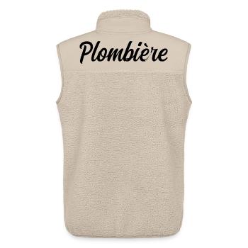 Plombière Chauffagiste Réparation Canalisations Pr - Veste sans manches sherpa unisexe Stanley/Stella - beige - Dos - AI Model Male 178 light (178cm)