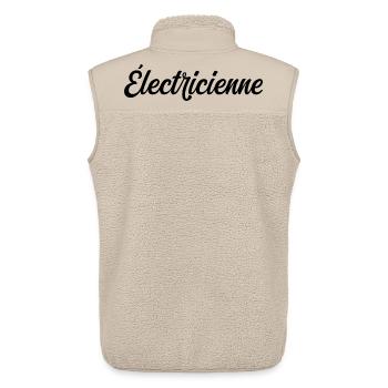 Pro Electrician Electrical Wiring Installation - Unisex Sherpa Gilet by Stanley/Stella - beige - Back - AI Model Male 178 light (178cm)