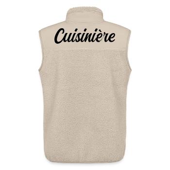 Cuisinière Cheffe Cuisine Gastronomie Professionne - Veste sans manches sherpa unisexe Stanley/Stella - beige - Dos - AI Model Male 178 light (178cm)