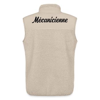Mécanicienne Automobile Réparation Moteur Auto Pro - Veste sans manches sherpa unisexe Stanley/Stella - beige - Dos - AI Model Male 178 light (178cm)