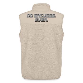 Aucune excuse - Jamais - Chemise statement - Veste sans manches sherpa unisexe Stanley/Stella - beige - Dos - AI Model Male 178 light (178cm)