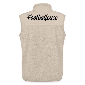 Footballeuse - Veste sans manches sherpa unisexe Stanley/Stella - beige - Dos - AI Model Male 178 light (178cm)