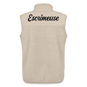 Escrimeuse  - Veste sans manches sherpa unisexe Stanley/Stella - beige - Dos - AI Model Male 178 light (178cm)