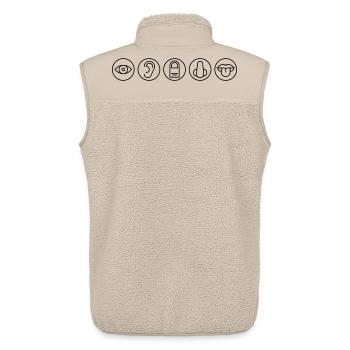 Cinq sens, organes sensoriels, médecine - Veste sans manches sherpa unisexe Stanley/Stella - beige - Dos - AI Model Male 178 light (178cm)