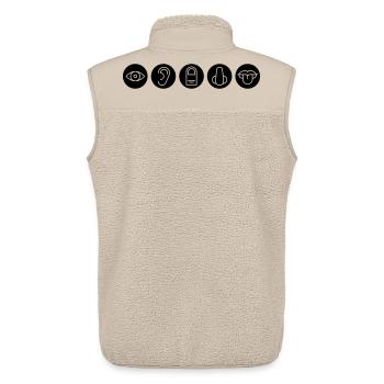 Cinq sens, organes sensoriels - Veste sans manches sherpa unisexe Stanley/Stella - beige - Dos - AI Model Male 178 light (178cm)