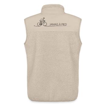 Jamais À Pied Bicycle Saying Cycling - Unisex Sherpa Gilet by Stanley/Stella - beige - Back - AI Model Male 178 light (178cm)