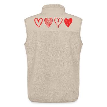 Skizzierte Rote Herzen – Minimalistisches Design - Unisex Sherpaweste von Stanley/Stella - Beige - Hinten - AI Model Male 178 light (178cm)