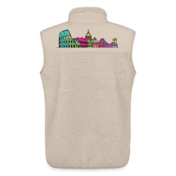 Rome City Skyline Colosseum Modern Line Art - Unisex Sherpa Gilet by Stanley/Stella - beige - Back - AI Model Male 178 light (178cm)
