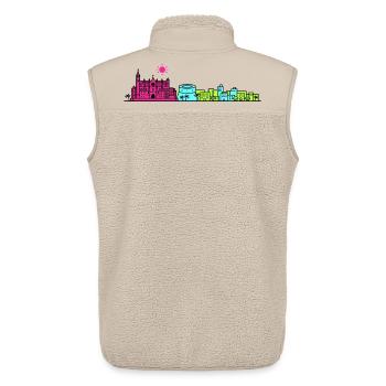 Palma de Mallorca City Skyline Cathedral Line Art - Unisex Sherpa Gilet by Stanley/Stella - beige - Back - AI Model Male 178 light (178cm)