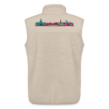 Toulouse City Skyline Basilique Line Art - Unisex Sherpa Gilet by Stanley/Stella - beige - Back - AI Model Male 178 light (178cm)
