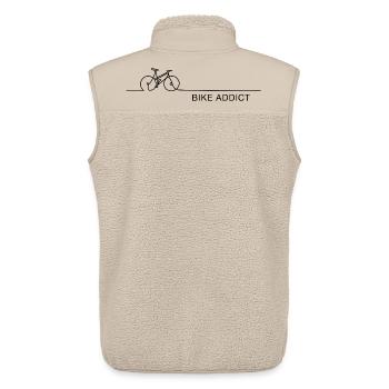 Bike Addict – Radsport Spruch mit One Line Grafik - Unisex Sherpaweste von Stanley/Stella - Beige - Hinten - AI Model Male 178 light (178cm)