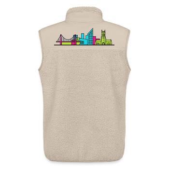 Hull City Skyline The Deep Aquarium Line Art - Unisex Sherpa Gilet by Stanley/Stella - beige - Back - AI Model Male 178 light (178cm)