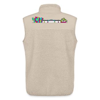Dundee City Skyline V&A Museum Line Art - Unisex Sherpa Gilet by Stanley/Stella - beige - Back - AI Model Male 178 light (178cm)