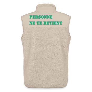 PERSONNE NE TE RETIENT - Veste sans manches sherpa unisexe Stanley/Stella - beige - Dos - AI Model Male 178 light (178cm)