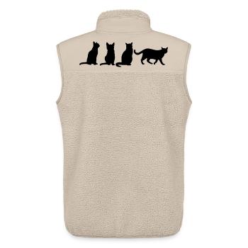 Katzen - Unisex Sherpaweste von Stanley/Stella - Beige - Hinten - AI Model Male 178 light (178cm)