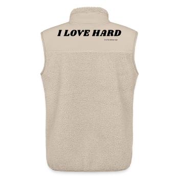 J’aime Hard essaie de suivre la Saint-Valentin - Veste sans manches sherpa unisexe Stanley/Stella - beige - Dos - AI Model Male 178 light (178cm)