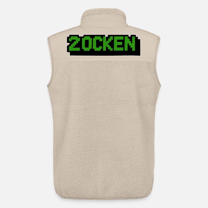 Lettering Zocken Retro Computer - Veste sans manches sherpa unisexe Stanley/Stella - beige