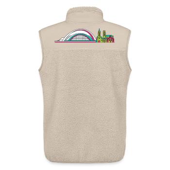 Liege City Skyline Guillemins Station Art - Unisex Sherpa Gilet by Stanley/Stella - beige - Back - AI Model Male 178 light (178cm)