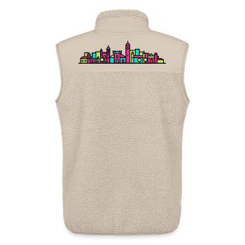 Lissabon City Skyline Belem Turm Moderne Linienzeichnung - Unisex Sherpaweste von Stanley/Stella - Beige - Hinten - AI Model Male 178 light (178cm)