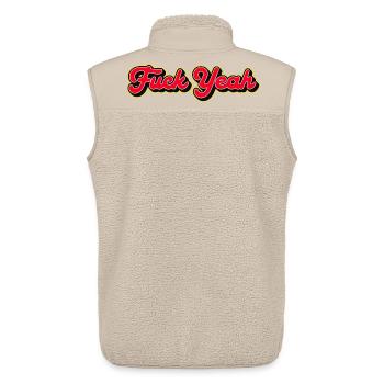 Fuck Yeah 3D Red Script - Unisex Sherpa Gilet by Stanley/Stella - beige - Back - AI Model Male 178 light (178cm)