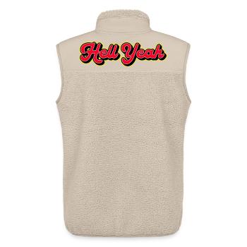 Hell Yeah 3D Retro Script - Unisex Sherpa Gilet by Stanley/Stella - beige - Back - AI Model Male 178 light (178cm)