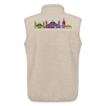Skyline de la ville d’Istanbul Hagia Sophia Art - Veste sans manches sherpa unisexe Stanley/Stella - beige - Dos - AI Model Male 178 light (178cm)