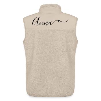 Anna Name Vorname Dekorativ - Unisex Sherpaweste von Stanley/Stella - Beige - Hinten - AI Model Male 178 light (178cm)