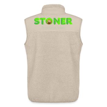 Stoner firstclass_vibes - Veste sans manches sherpa unisexe Stanley/Stella - beige - Dos - AI Model Male 178 light (178cm)