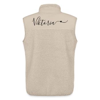 Viktoria Surname First Name Decorative - Unisex Sherpa Gilet by Stanley/Stella - beige - Back - AI Model Male 178 light (178cm)