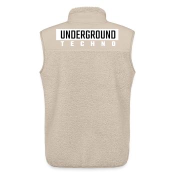 Underground Techno - Veste sans manches sherpa unisexe Stanley/Stella - beige - Dos - AI Model Male 178 light (178cm)