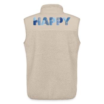 HAPPY Denim Patchwork neuer Trend - Unisex Sherpaweste von Stanley/Stella - Beige - Hinten - AI Model Male 178 light (178cm)